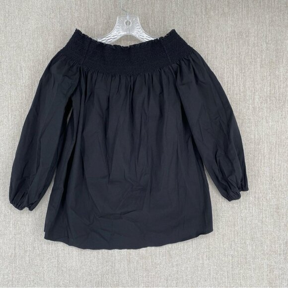 Theory Top Womens Small‎ Black Off Shoulder Babydoll Blouse Long Sleeve - Picture 4 of 10